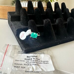 Headed To You Blue Aragonite Ring